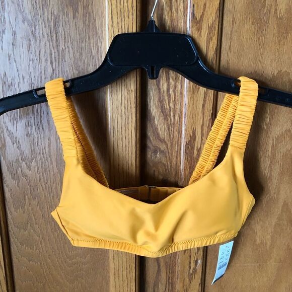 NWT J Crew Women’s Scrunchie-Strap Square Neck Bikini Top Orange - XXS - Picture 5 of 10